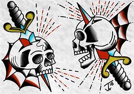 Image result for Skull Tattoo Flash Art