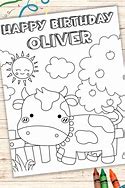 Image result for Cow Birthday Coloring Page