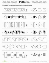 Image result for Printable Pattern Worksheets 2nd Grade