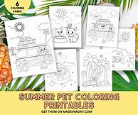 Image result for Summer Cat Coloring Pages