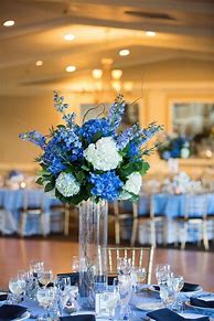 Image result for Blue Flower Table Arrangements