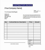 Image result for Contractor Invoice Template