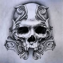 Image result for Skull Tattoo Flash Art