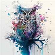 Image result for Colorful Owl Print