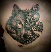 Image result for Wolf Chest Tattoo