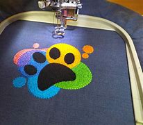 Image result for Rainbow Paw Print Boorder Machine Embroidery