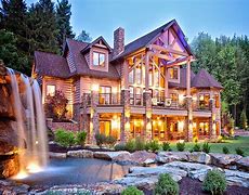 Image result for Log Cabin Mansion Homes