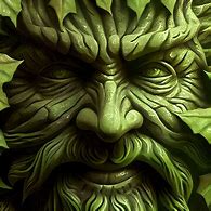 Image result for Green Man with Grey Backround