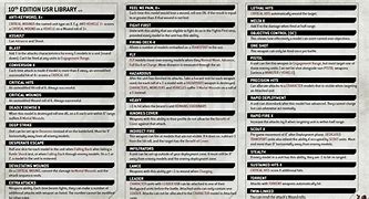 Image result for Warhammer 40K Cheat Sheet