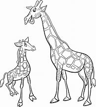 Image result for Mother and Baby Giraffe Coloring Pages