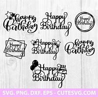 Image result for Happy Birthday SVG for a Cake Topper