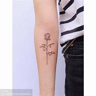 Image result for Fine Line Rose Tattoo On Forearm