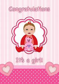 Image result for Printable New Baby Girl Cards