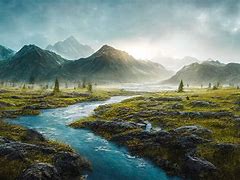 Image result for Beautiful Ai Generated Waterfront Landscape