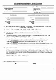 Image result for Contract Pricing Proposal Cover Sheet