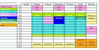 Image result for Excel Template for Weekly Schedule