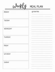 Image result for Blank Weekly Meal Plan Template