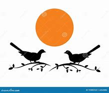 Image result for Siloouettes of Birds On a Branch