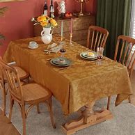 Image result for Fall Table Cloths Orange and Blue