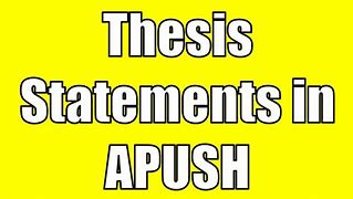 Image result for How to Structure a Strong Thesis Apush