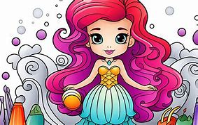 Image result for Coloring Mermaid Princess