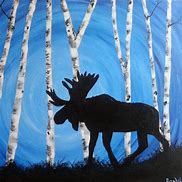 Image result for Winter Moose Painting