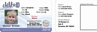 Image result for Printable Kids ID