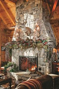 Image result for Log Cabin Christmas Interior Design