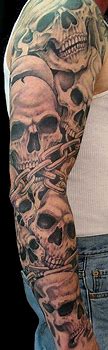 Image result for Evil Skull Sleeve Tattoos