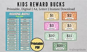 Image result for Reward Bucks for Kids Printable