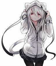 Image result for Anime Girl with White Hair and Blue Eyes and Cat Ears