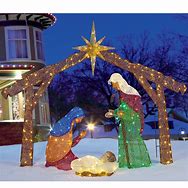 Image result for Large White Plastic Nativity Outdoor Set