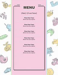 Image result for Template for Menu Card