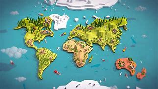 Image result for World Map 3D in Circle