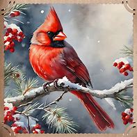 Image result for Red Cardinal Bird in Snow