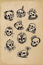 Image result for Skull Tattoo Flash Art