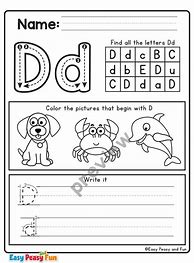 Image result for The Letter D Worksheet