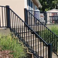 Image result for Black Aluminum Stair Railing