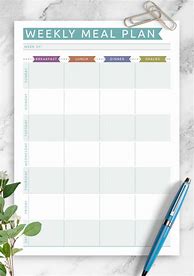 Image result for Blank Weekly Meal Plan Template