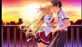 Image result for Anime Boy and Girl Sunset