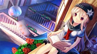 Image result for Anime Girl with Book