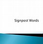 Image result for signpost words