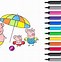 Image result for Coloring Page Palm Tree On Beach with Peppa Pig