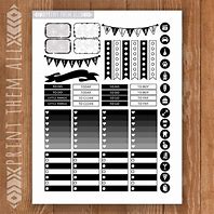 Image result for Black White Planner Words Stickers