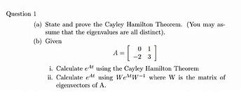 Image result for Cayley-Hamilton Theorem