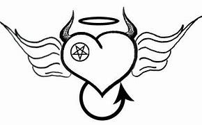 Image result for Angel with Horns and Crooked Halo Tattoo