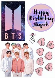 Image result for BTS Birthday Cake Topper Printable