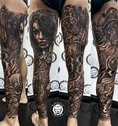 Image result for Black and Grey Leg Sleeve Tattoo