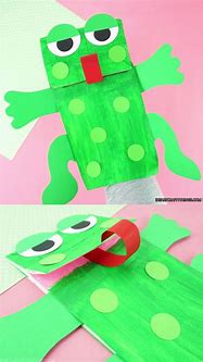 Image result for Paper Bag Frog Puppet