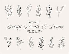 Image result for Dainty Flower Clip Art Black and White